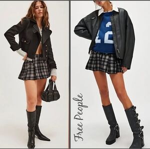 Free People Serena Micro Skort Plaid Pattern Size 2 NWT